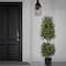 4ft. Pre-Lit Boxwood Cone & Ball Topiary In Nursery Pot